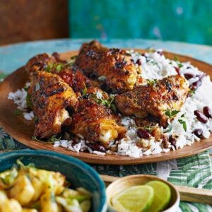 Jerk Chicken with Rice & Peas