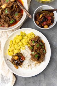Curried Mutton with White Rice